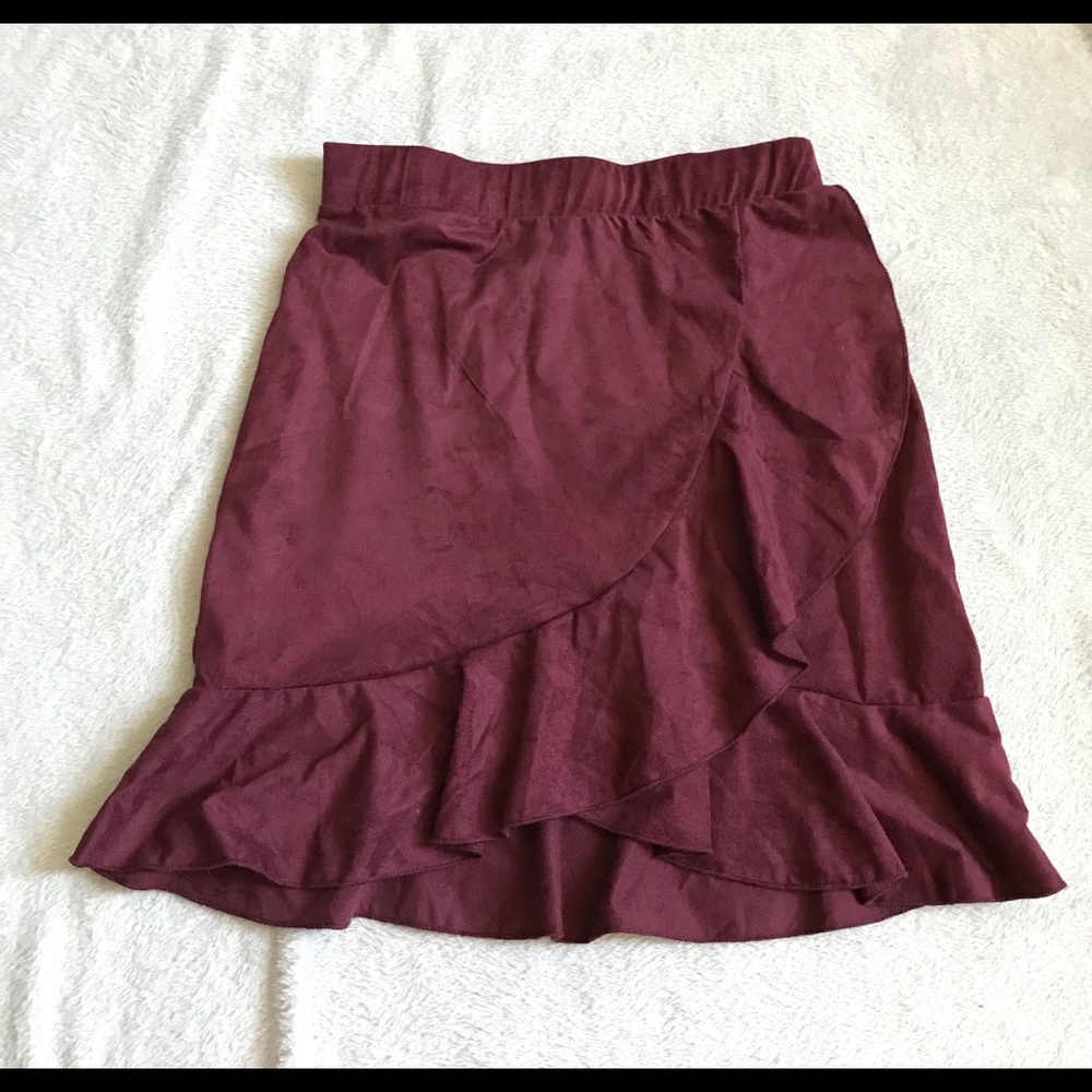 Red velvet skirt